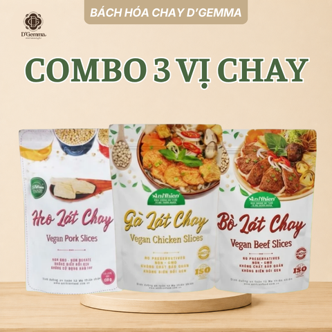  COMBO 3 VỊ CHAY HOÀN HẢO - HEO LÁT, BÒ LÁT, GÀ LÁT 