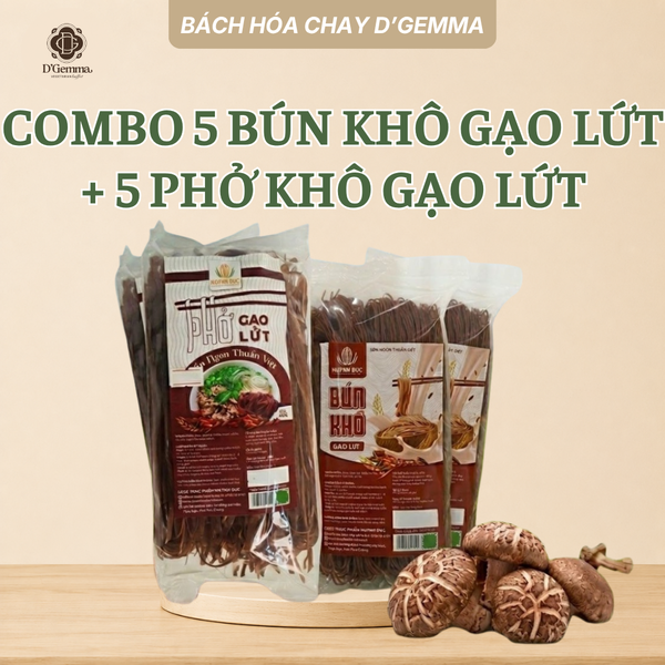  COMBO 5 BÚN KHÔ GẠO LỨT + 5 PHỞ KHÔ GẠO LỨT 