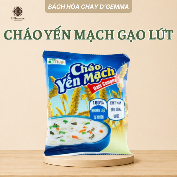  CHÁO YẾN MẠCH GẠO LỨT ĂN LIỀN DINH DƯỠNG | D'GEMMA GÓI 50G 