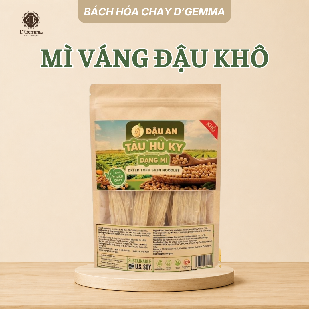  MÌ VÁNG ĐẬU KHÔ DẠNG MÌ TÚI 100G - GIÀU ĐẠM THỰC VẬT DAI NGON DỄ CHẾ BIẾN 