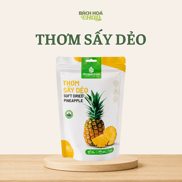  THƠM SẤY DẺO NONGLAMFOOD 200G – CHUA NGỌT TỰ NHIÊN 