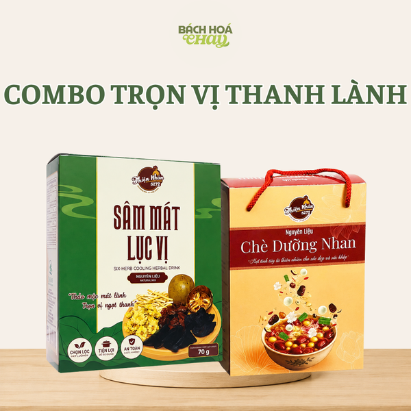  COMBO TRỌN VỊ THANH LÀNH - SÂM MÁT LỤC VỊ & CHÈ DƯỠNG NHAN 14 VỊ THIỆN NHÂN 