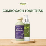  COMBO SẠCH TOÀN THÂN – DẦU TẨY TRANG DẦU OLIVE & SỮA TẮM HOA OẢI HƯƠNG 
