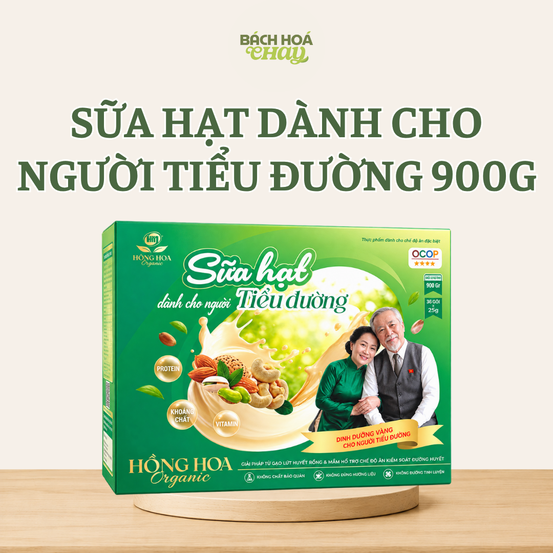  Sữa Hạt Dành Cho Người Tiểu Đường Hồng Hoa Organic 900g – Sữa Hạt Ngũ Cốc Bổ Sung Dinh Dưỡng 