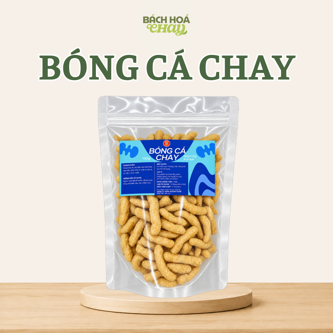  BÓNG CÁ CHAY ACCNHI FOOD 100g – NGUYÊN LIỆU CHAY TIỆN LỢI, ĐA DẠNG CÁCH CHẾ BIẾN 