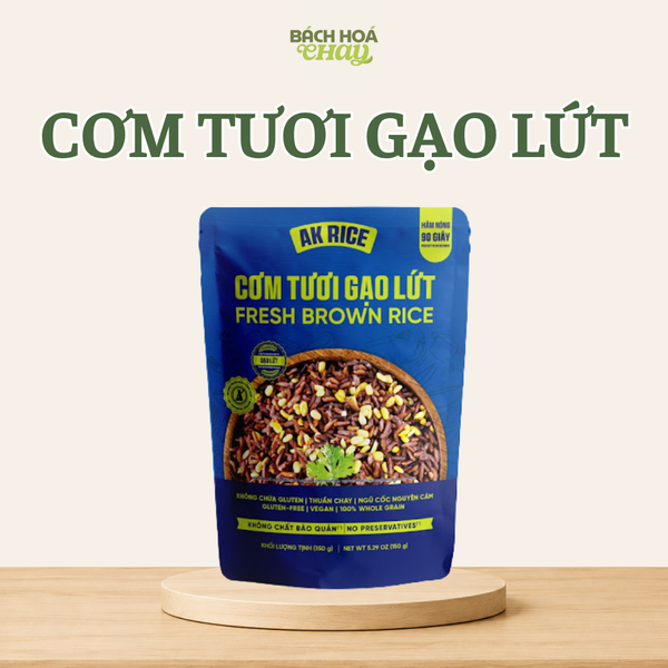  CƠM TƯƠI GẠO LỨT ĐẬU XANH 150G - BỮA ĂN THUẦN CHAY TIỆN LỢI, TỐT CHO VÓC DÁNG VÀ TIM MẠCH 