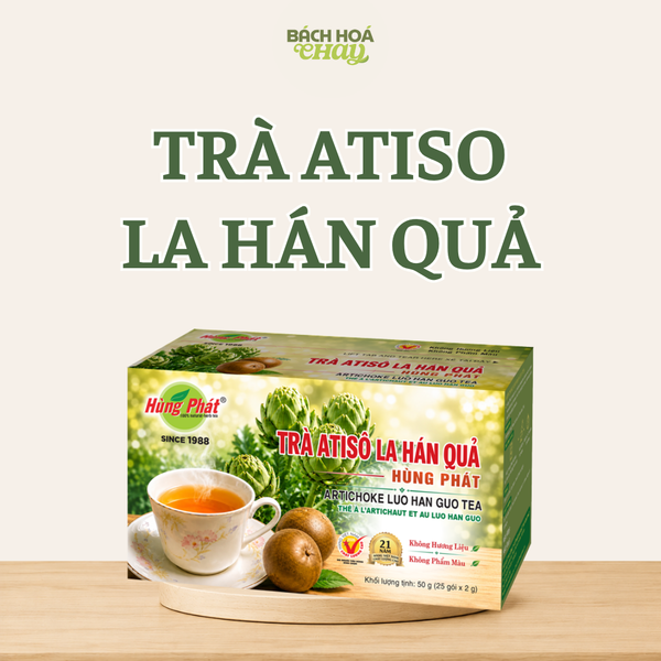  TRÀ ATISÔ LA HÁN QUẢ 50G HÙNG PHÁT - THANH NHIỆT GIẢI ĐỘC, VỊ NGỌT TỰ NHIÊN KHÔNG ĐƯỜNG 