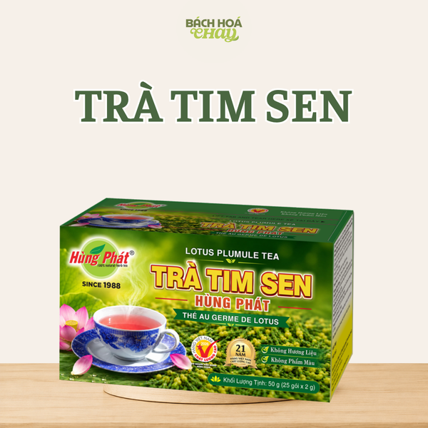  TRÀ TIM SEN 50G HÙNG PHÁT - THANH MÁT THƯ GIÃN, HỖ TRỢ GIẤC NGỦ NGON 