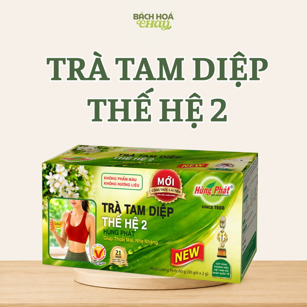  TRÀ TAM DIỆP THẾ HỆ 2 60G HÙNG PHÁT - THANH LỌC CƠ THỂ, THƯ THÁI TINH THẦN 