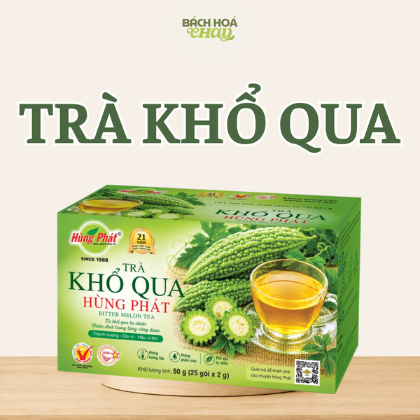  TRÀ KHỔ QUA 50G HÙNG PHÁT - HƯƠNG VỊ MỘC MẠC, THANH MÁT TỰ NHIÊN 