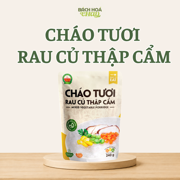  CHÁO TƯƠI RAU CỦ THẬP CẨM - BỮA ĂN CHAY THANH MÁT, DINH DƯỠNG TIỆN LỢI 