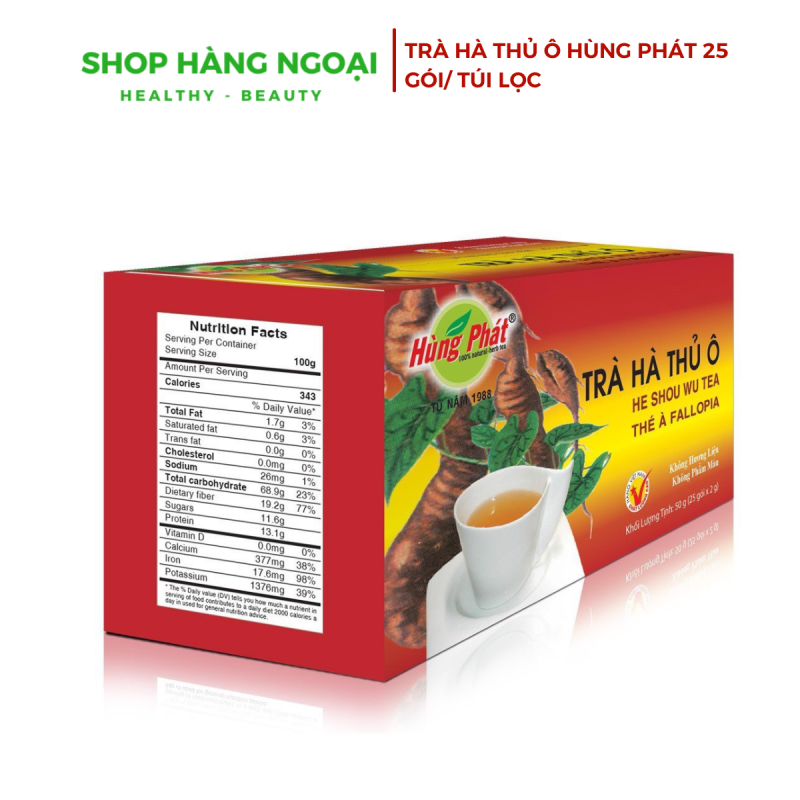  TRÀ HÀ THỦ Ô 50G - BỔ HUYẾT ĐẸP DA, NUÔI DƯỠNG MÁI TÓC 