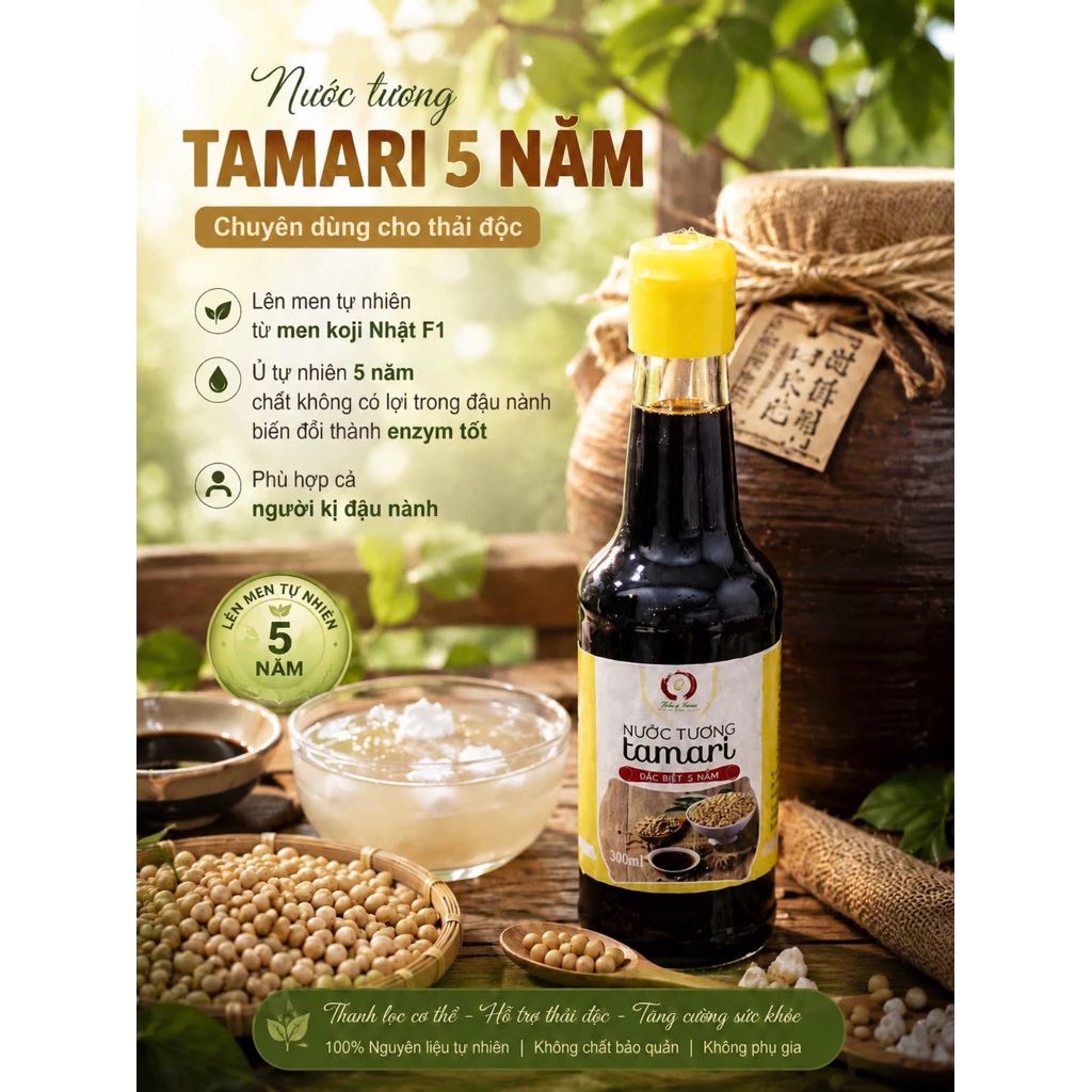  Nước Tương Tamari 5 Thiện Phước 300ml – Đậm Đà, Lên Men Tự Nhiên 
