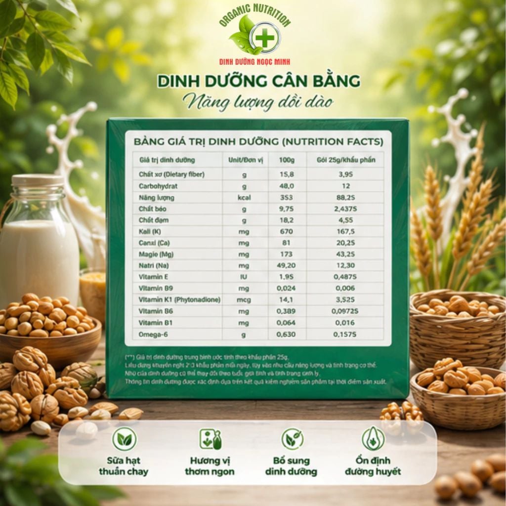  Sữa Hạt Dành Cho Người Tiểu Đường Hồng Hoa Organic 900g – Sữa Hạt Ngũ Cốc Bổ Sung Dinh Dưỡng 