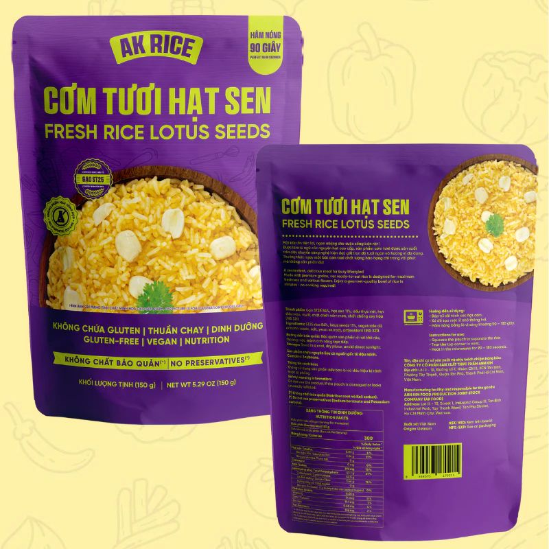 CƠM TƯƠI HẠT SEN 150G – MỀM DẺO, TIỆN LỢI 