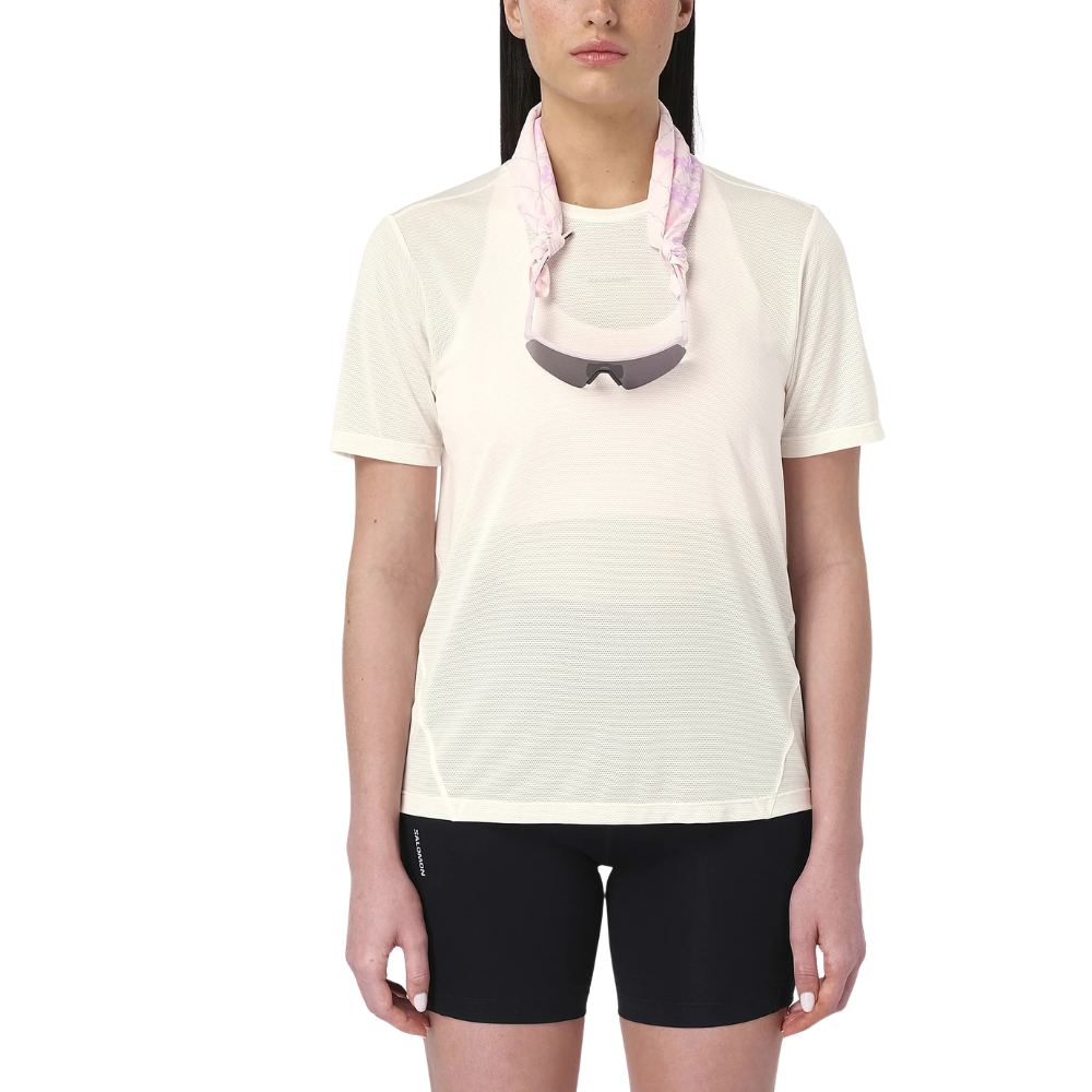 Áo Thể Thao Nữ Salomon SHAKEout Core Graphic Whisper White/Pink Frosting/Icy Pink LC3040700