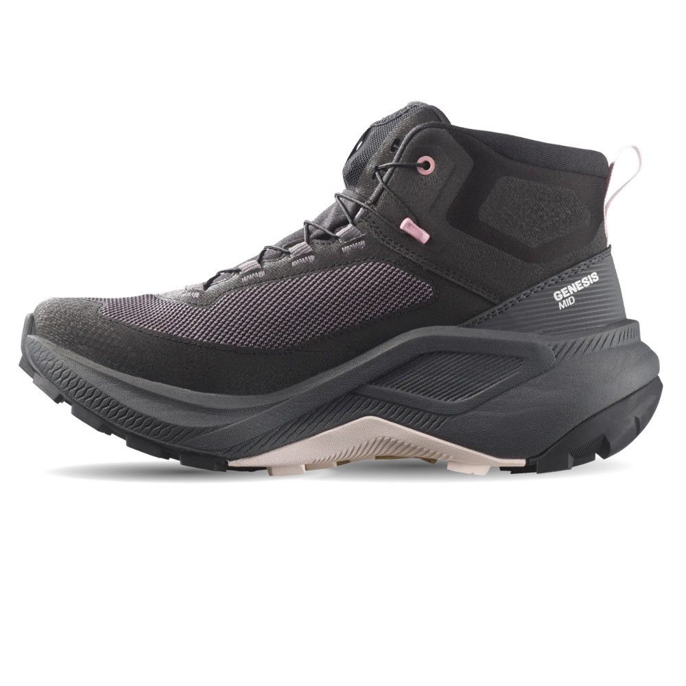 Giày Hiking Salomon Nữ Genesis Mid Gore-Tex Black/Dawn Pink/Lilac Ash L45409700