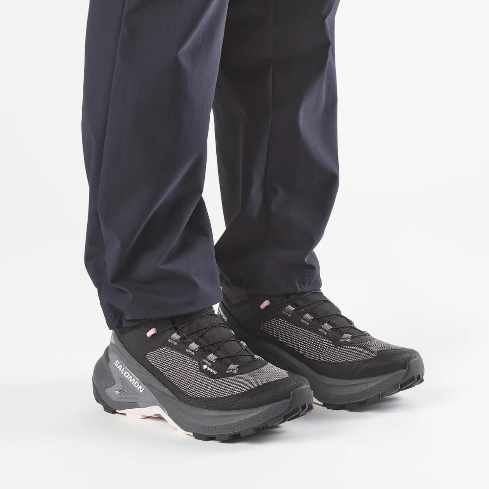 Giày Hiking Salomon Nữ Genesis Mid Gore-Tex Black/Dawn Pink/Lilac Ash L45409700