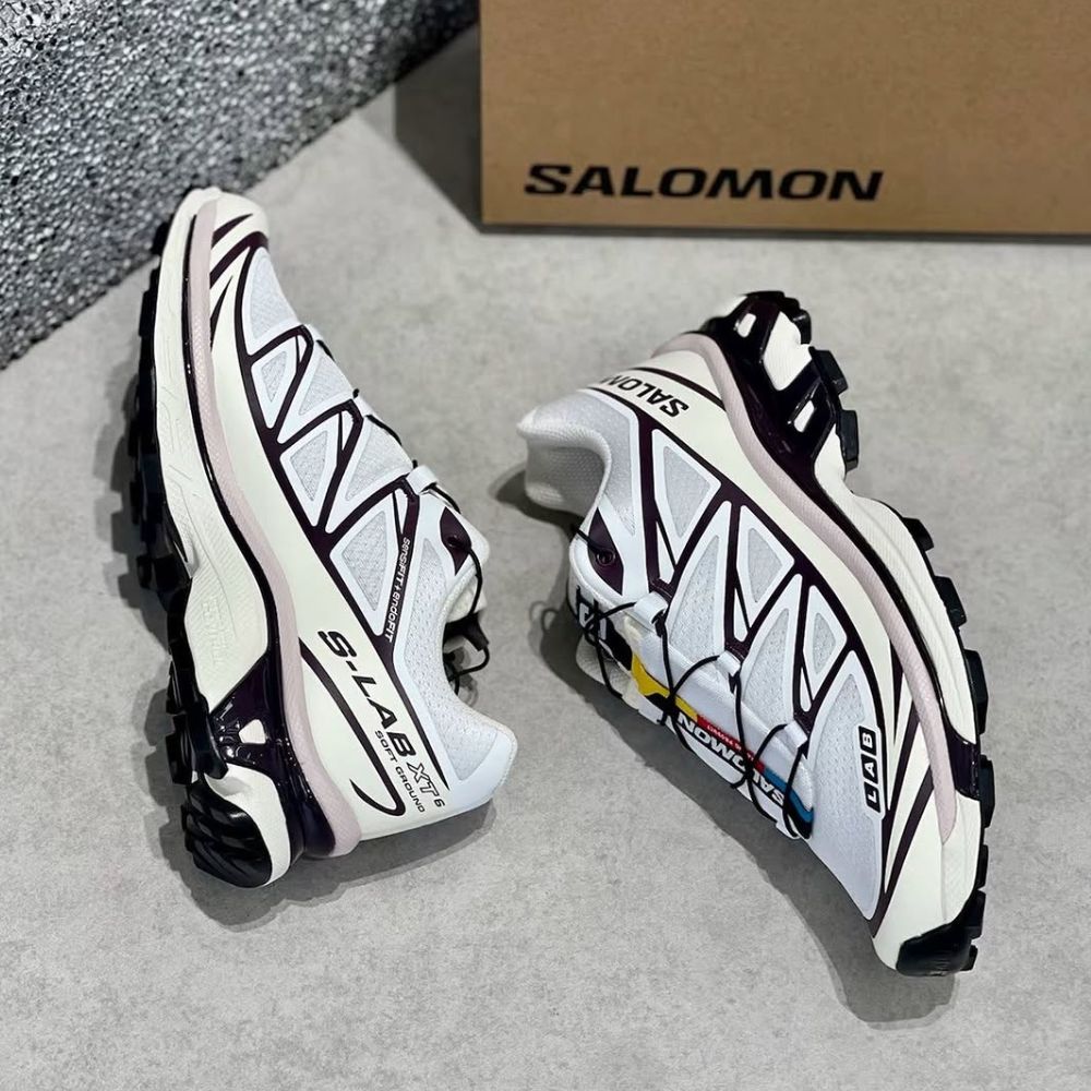 Giày Thể Thao Unisex Salomon XT-6 White/Vanilla Ice/Plum L47864600