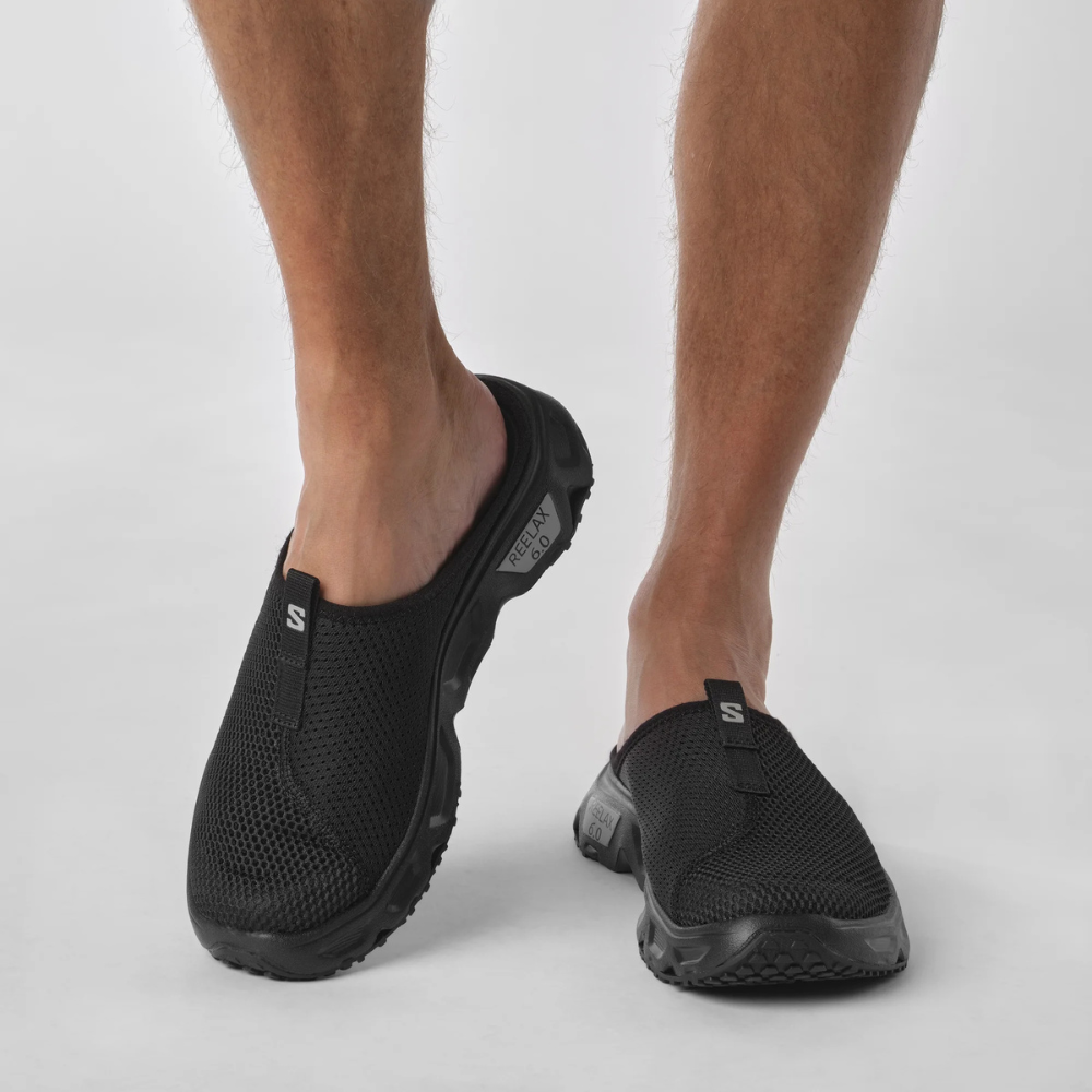 Dép Thể Thao Trail Running Nam Salomon Reelax Slide 6.0 Black/Black/Alloy L47112000
