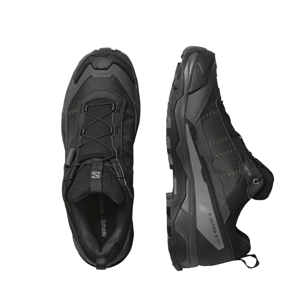 Giày Hiking Salomon Nam X Ultra 5 Wide Gore-Tex Black/Asphalt/Castlerock L47727400