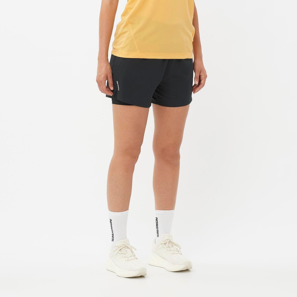 Quần Short Thể Thao Nữ Salomon Core 2in1 Short 4 Deep Black LC2452300