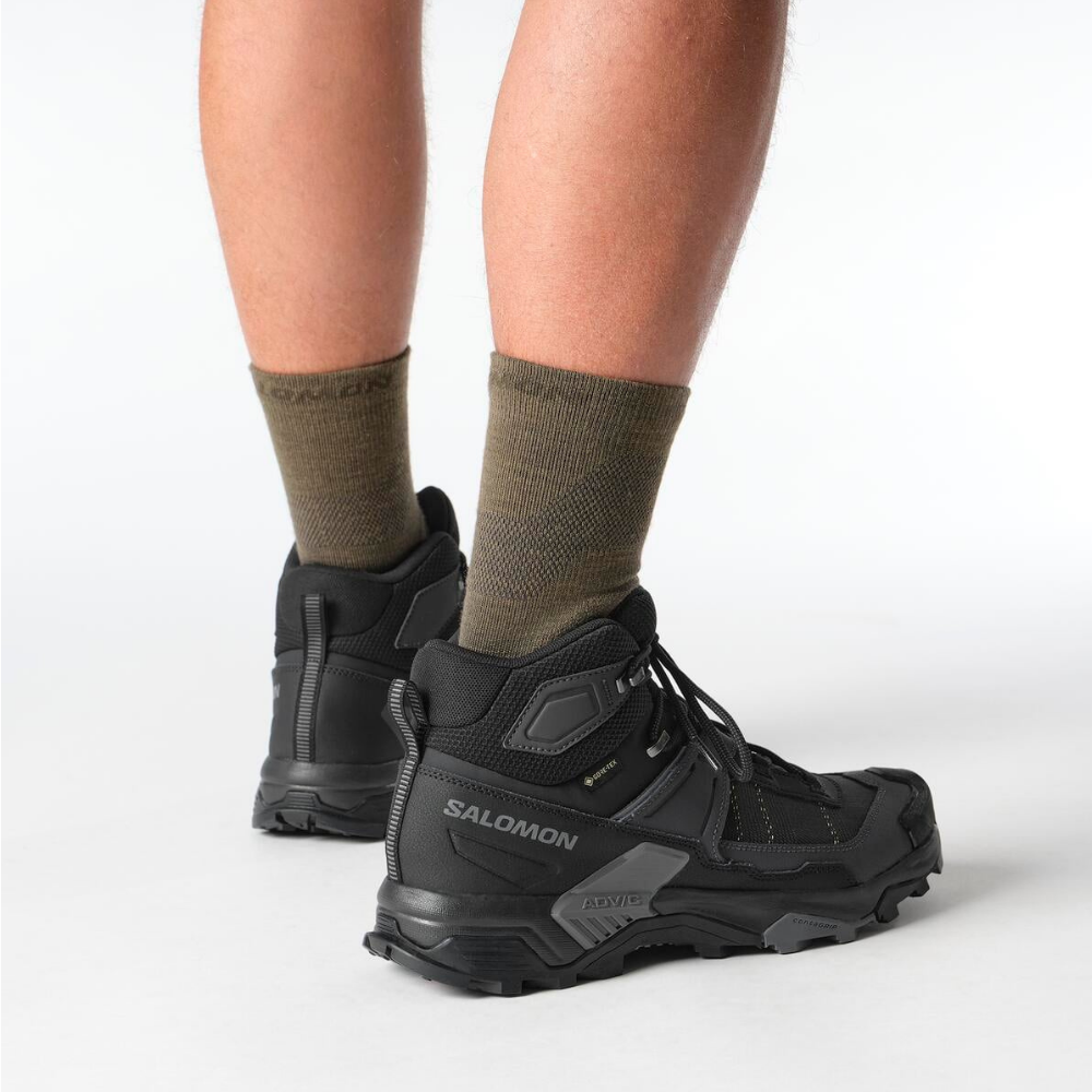 Giày Hiking Salomon Nam X Ultra 5 Mid Gore-Tex Black/Asphalt/Castlerock L47754200