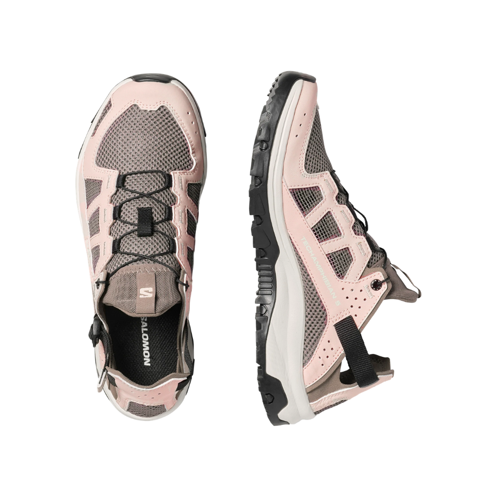 Giày Dép Sandals Nữ Salomon Sandals & Watershoes Techamphibian 5 Walnut/Tapioca/Clearly Aqua L49110400