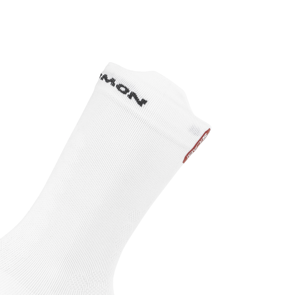 Tất Unisex Salomon S/LAB Glide Crew Vanilla ICE SA/Pompeian Red LC2625400