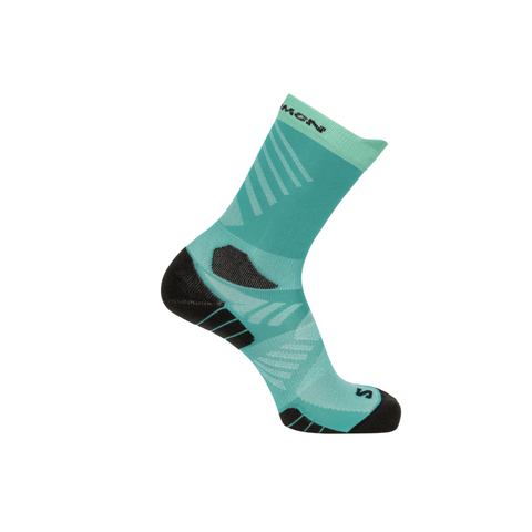Tất Unisex Salomon Aero Crew Socks Dynasty Green/Waterfall LC2723800
