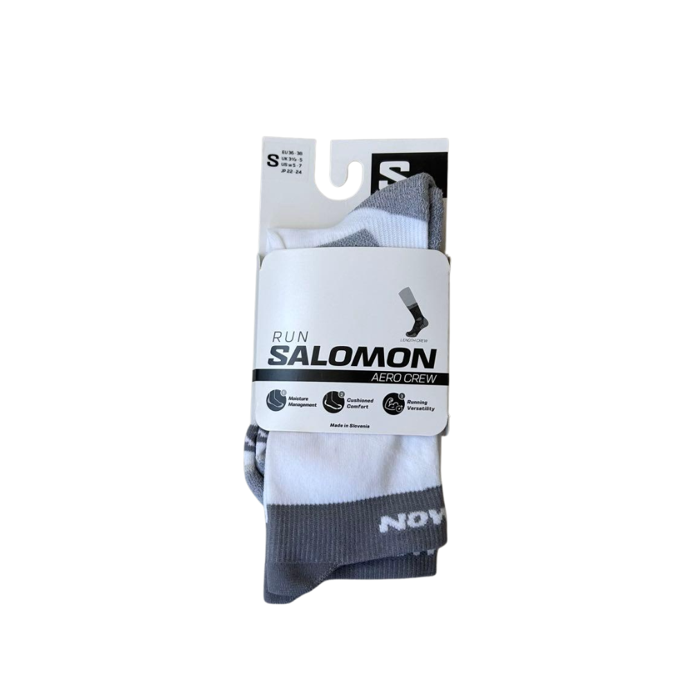 Tất Unisex Salomon Aero Crew Socks White LC2626800