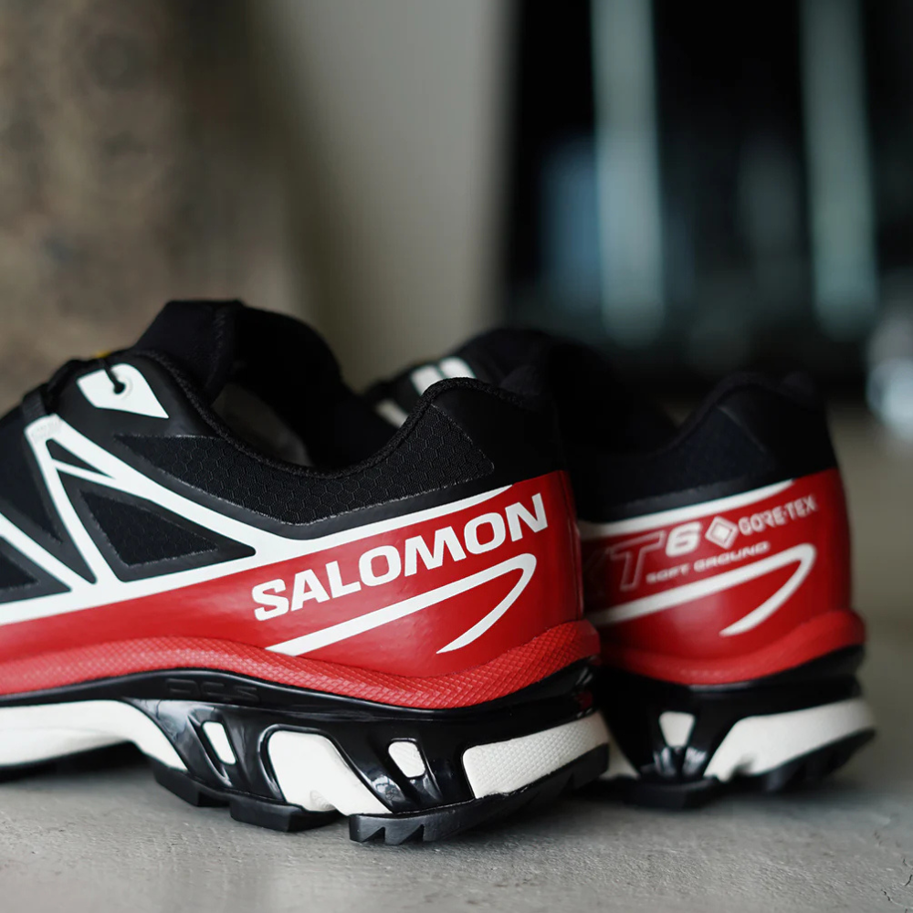Giày Thể Thao Unisex Salomon XT-6 GTX Black/ Flame Scarlet/ Vanilla Ice L47974900