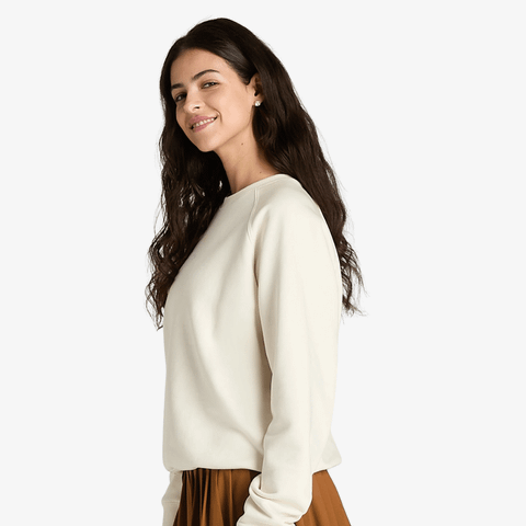Áo Dài Tay Thể Thao Nữ Wilson Women Classic Crew Sandrift WW00562W002002