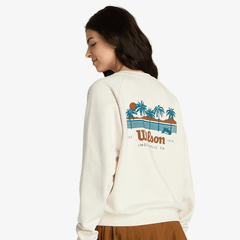 Áo Dài Tay Thể Thao Nữ Wilson Women Classic Crew Sandrift WW00562W002002