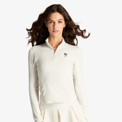 Áo Dài Tay Thể Thao Nữ Wilson Women Court 3 Half-Zip Jacket White WE00249W002001