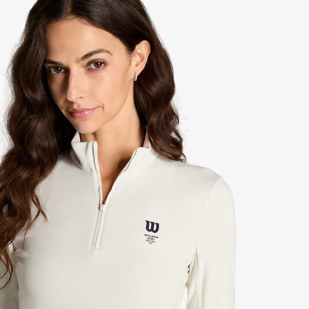 Áo Dài Tay Thể Thao Nữ Wilson Women Court 3 Half-Zip Jacket White WE00249W002001