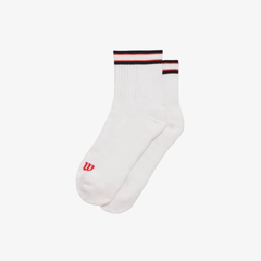 Tất Thể Thao Wilson Qtr-Length Stripe Sock  Bright White/Red WU00016331WTA
