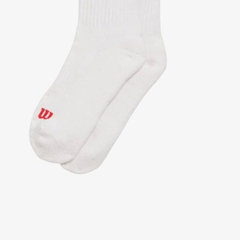 Tất Thể Thao Wilson Qtr-Length Stripe Sock  Bright White/Red WU00016331WTA