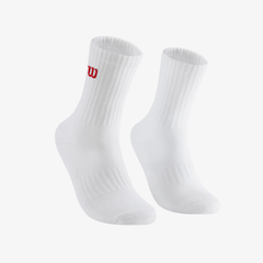 Tất Thể Thao Wilson Unisex Crew Logo Socks Bright White/Infrared WU00126531WTA