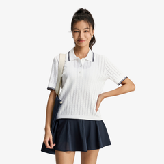 Áo Polo Thể Thao Nữ Wilson Women Addison Knit Polo - Pointell Polo White WE00362W001001