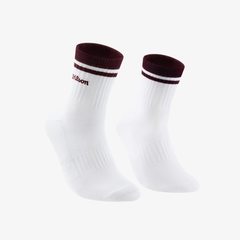 Tất Thể Thao Wilson U Quarter-Length Top Stripe Logo Socks White/Port Royale WU00125531WT1