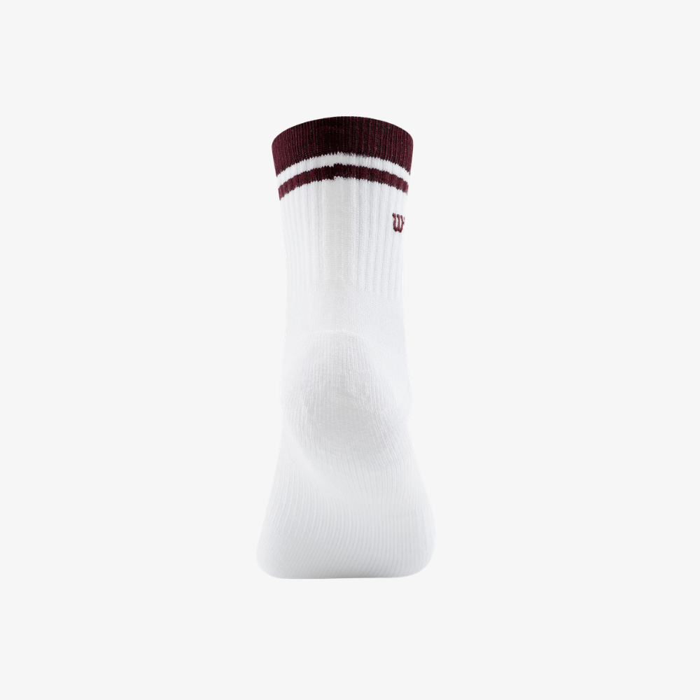 Tất Thể Thao Wilson U Quarter-Length Top Stripe Logo Socks White/Port Royale WU00125531WT1