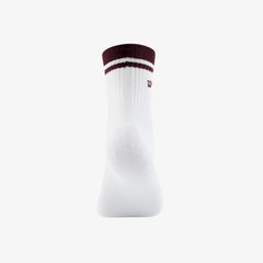 Tất Thể Thao Wilson U Quarter-Length Top Stripe Logo Socks White/Port Royale WU00125531WT1