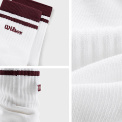 Tất Thể Thao Wilson U Quarter-Length Top Stripe Logo Socks White/Port Royale WU00125531WT1