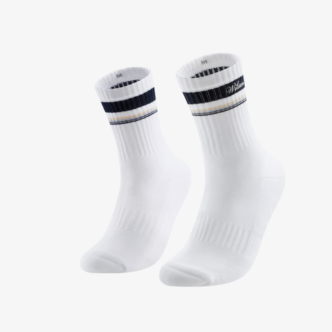 Tất Thể Thao Wilson U Club Crew Stripe Socks Bright White WA00024W001001