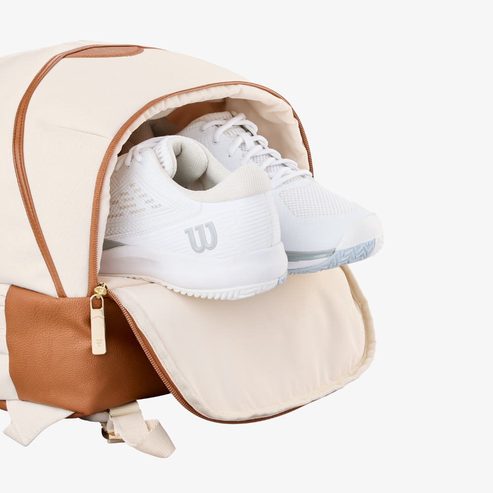 Balo Đựng Vợt Tennis Wilson RF Lawn Collection Tennis Backpack Cream WR8054801001
