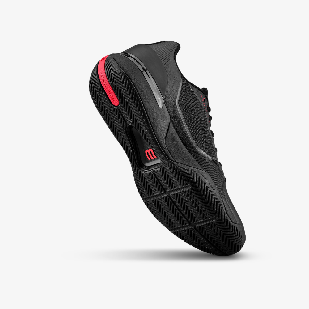 Giày Tennis Nam Wilson Rush Tour 5 Men's Tennis Shoe Black /Wilson Red /Microchip WRS00963002