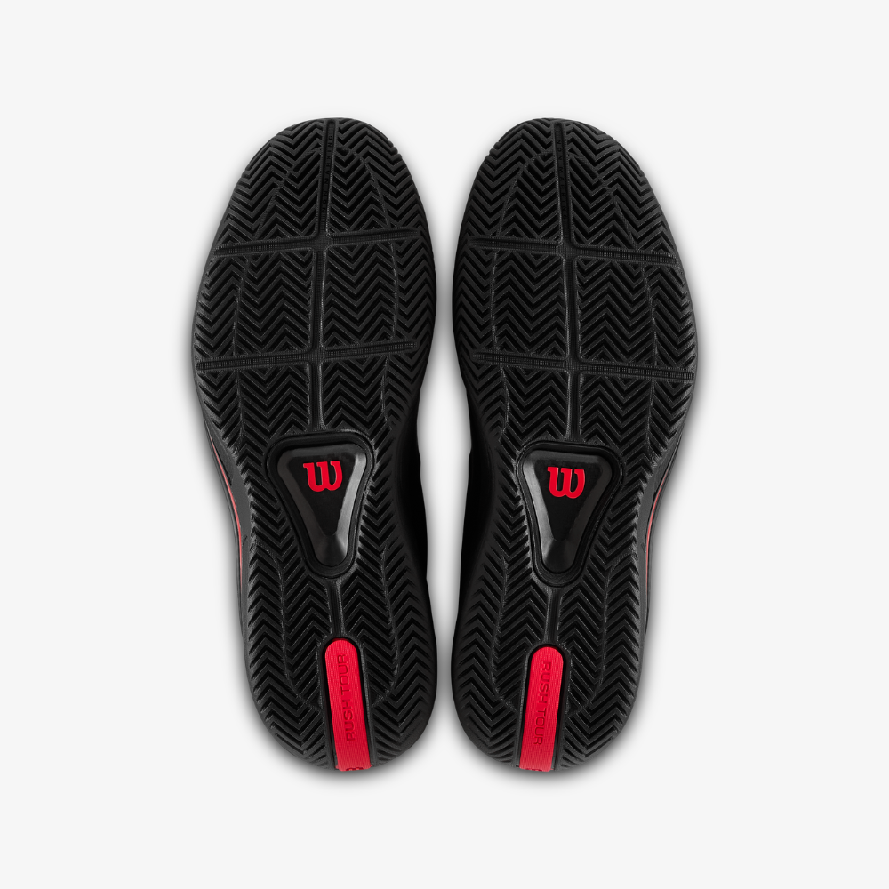 Giày Tennis Nam Wilson Rush Tour 5 Men's Tennis Shoe Black /Wilson Red /Microchip WRS00963002