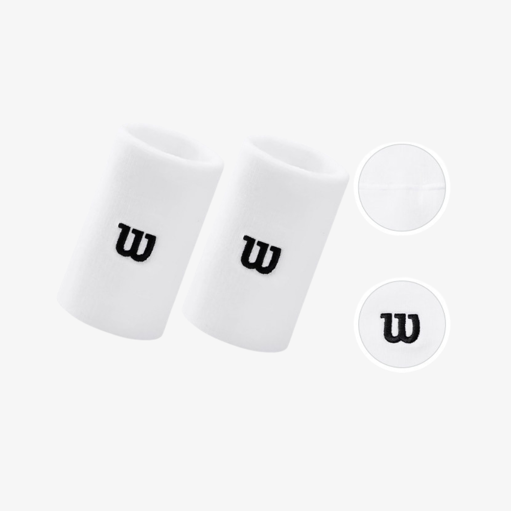 Băng Cổ Tay Thể Thao Wilson Unisex Pro Terry Wristbands Bright White WA00089W001001