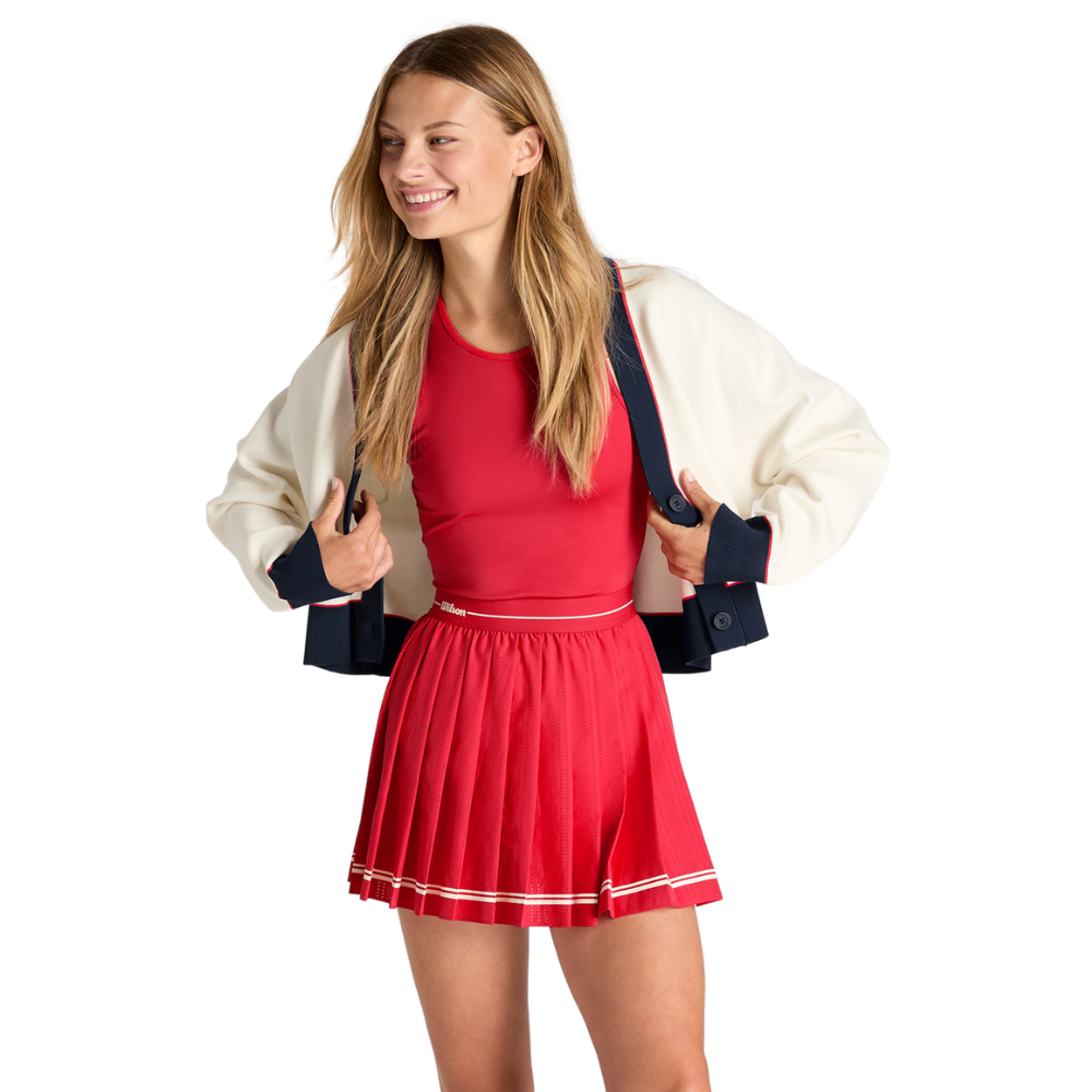 Váy Thể Thao Nữ Wilson Laser Cut Pleat Dress Varsity Red WE00080R044001